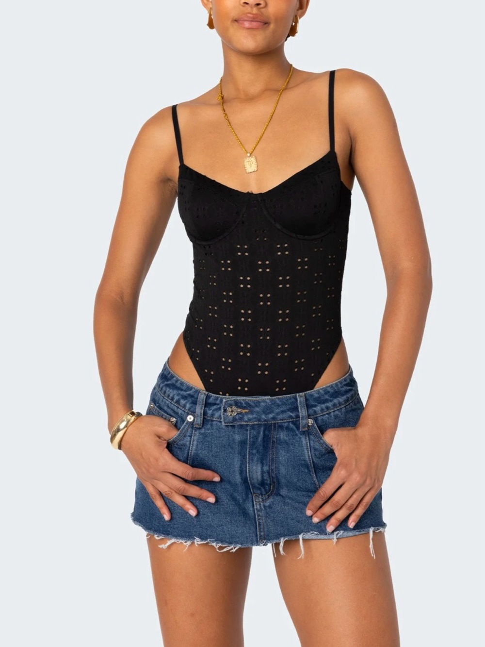 NWT Edikted Black Bodysuit!